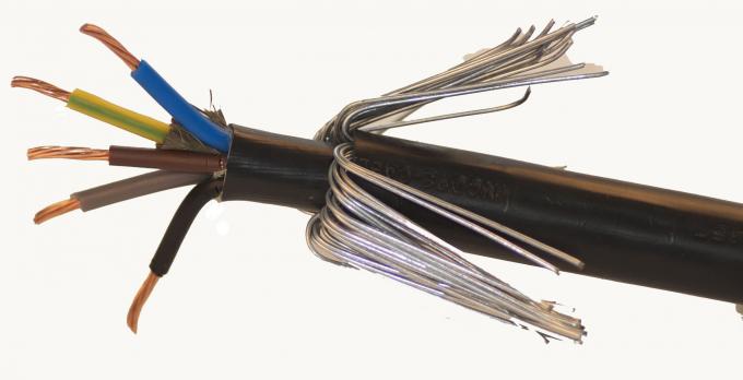 Câble électrique blindé de noyau de l'acier doux 3 multinucléaire avec la protection mécanique